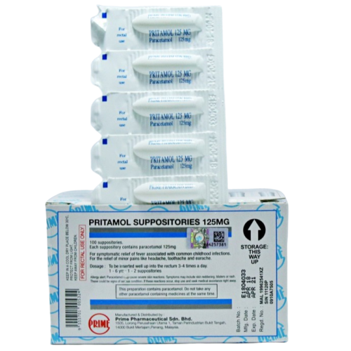 Pritamol 125mg Suppository