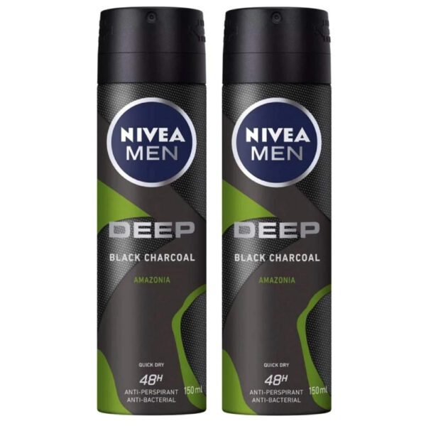Nivea (Men) Deep Black Charcoal Amazonia Body Spray - Image 2