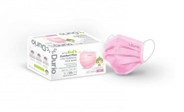 Durio 541K Kid's Comfort Plus 4 Ply Surgical Face Mask 40s - Image 2