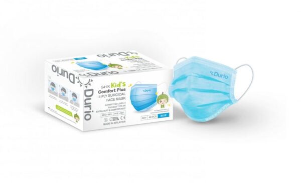 Durio 541K Kid's Comfort Plus 4 Ply Surgical Face Mask 40s