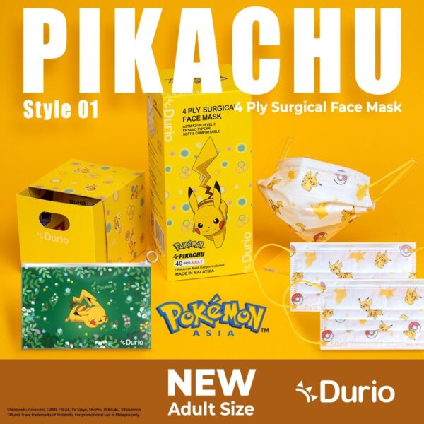 Durio 546A Pokemon Adult 4 Ply Surgical Face Mask 40s - Image 2