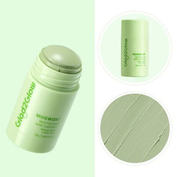 Glad2Glow Mugwort Salicylic Acid Acne Clay Stick - Image 2