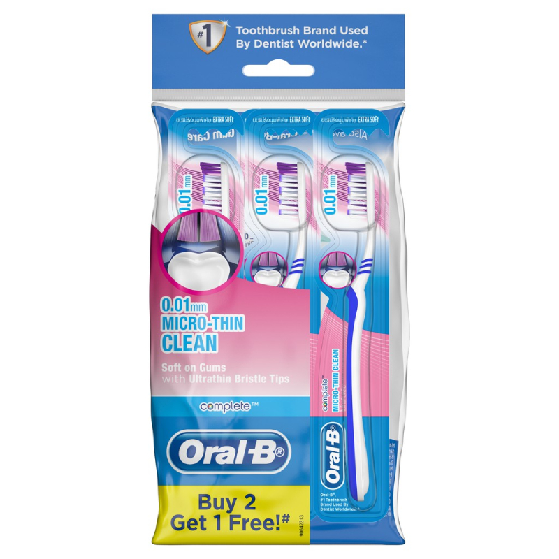 Oral B Complete Micro-Thin Clean Extra Soft Tooth Brush - Image 2