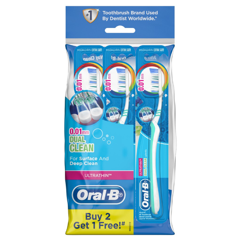 Oral B Ultra Thin Dual Clean Extra Soft Tooth Brush - Image 2