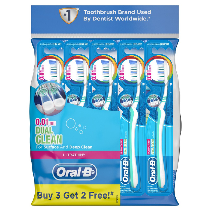 Oral B Ultra Thin Dual Clean Extra Soft Tooth Brush - Image 3