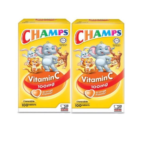 Champs Vitamin C 100mg Chewable Tablets 100s x2
