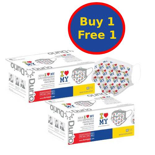 Durio 531A I LOVE MY 3 Ply Protective Face Mask (Adult) - Image 2