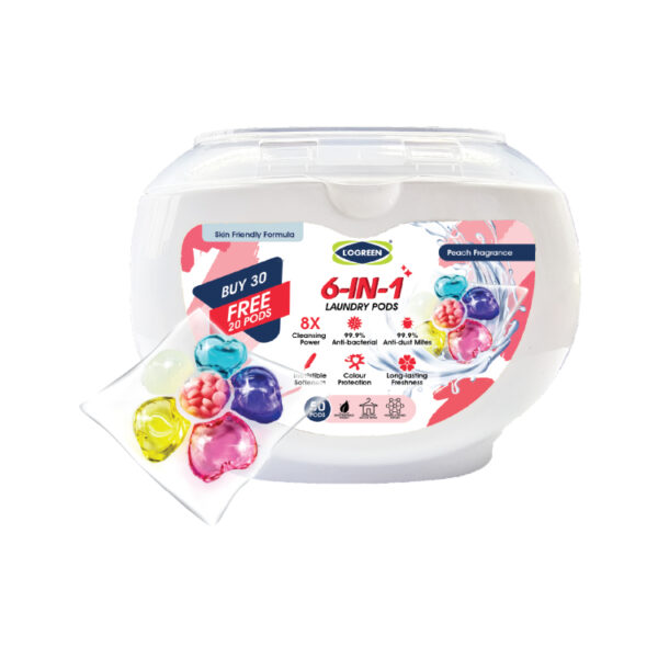 Logreen Laundry Pods 6 In 1 Peach - Image 2