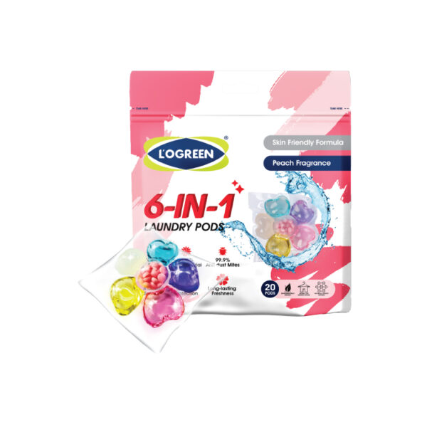 Logreen Laundry Pods 6 In 1 Peach - Image 3