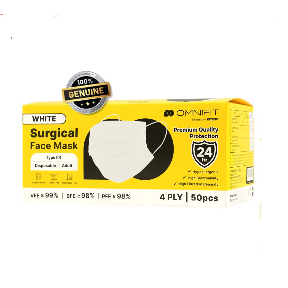 Omnifit 4 Ply Surgical Face Masks 50s