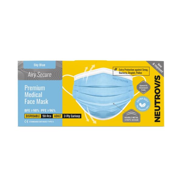 Neutrovis 3Ply Premium Medical Face Mask Adult Ultrasoft 50s - Image 5