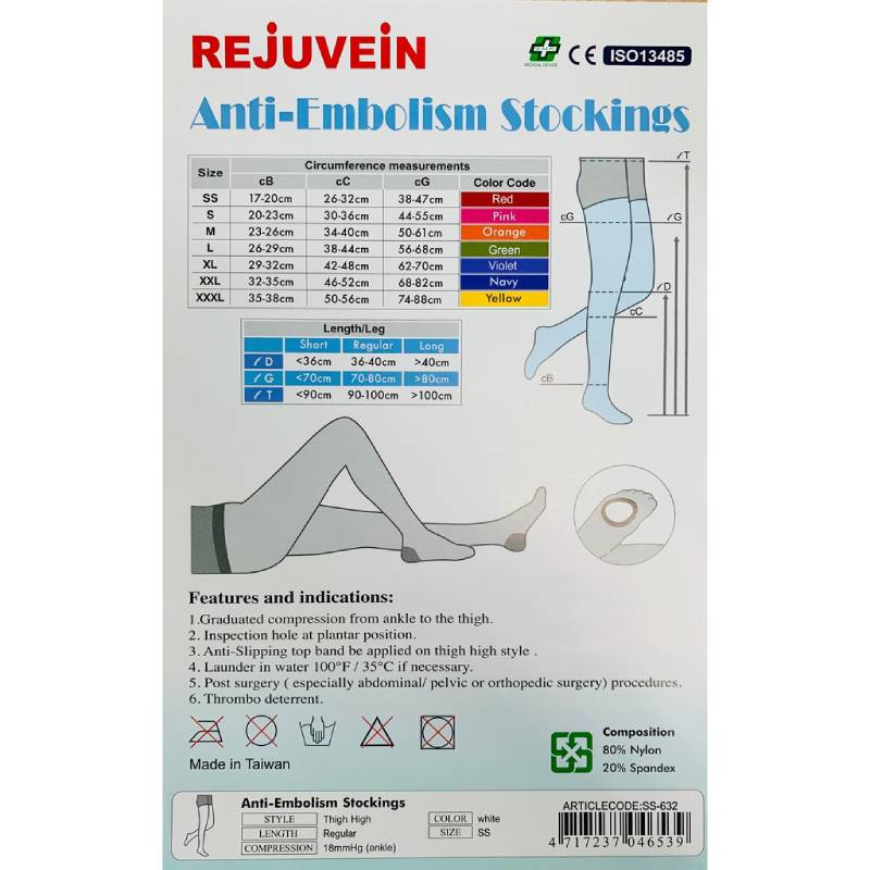 Rejuvein Anti-Embolism Stockings 1s