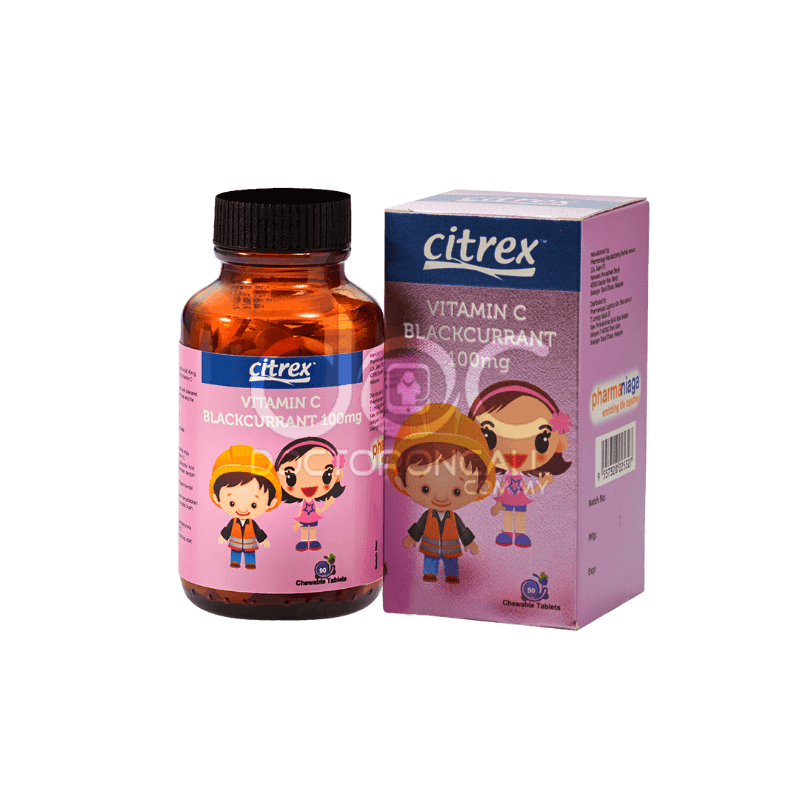 Citrex Vitamin C 100mg Chewable Tablet (Blackcurrant) 90 tabs (bottle) - Image 2