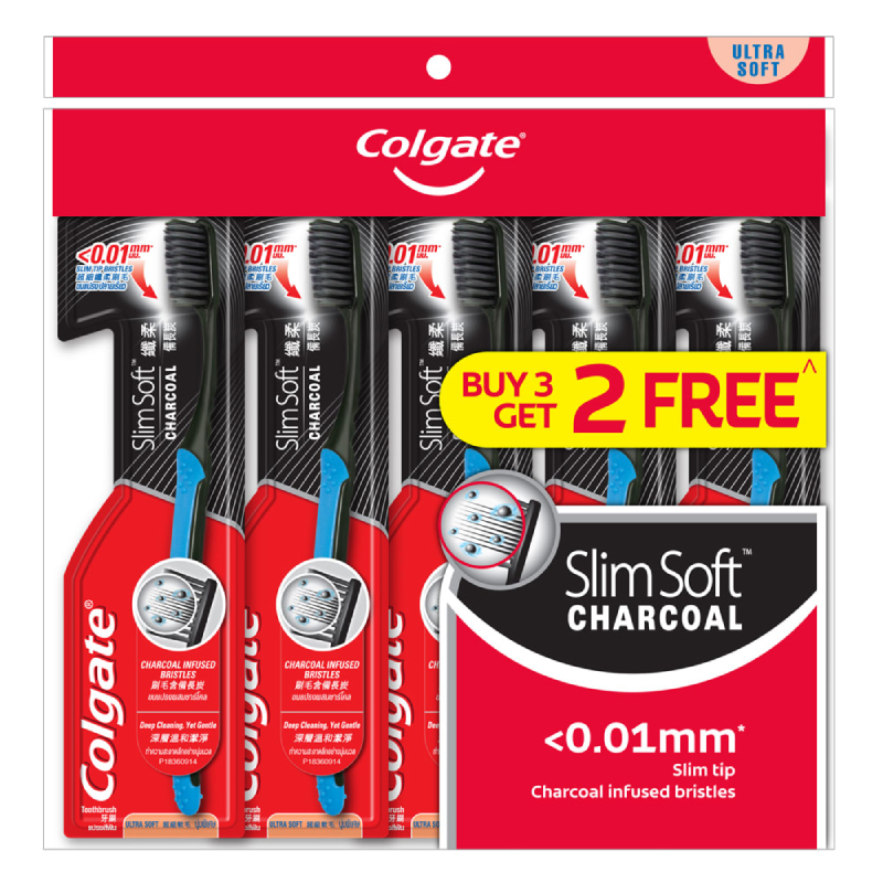 Colgate Slim Soft Charcoal Ultra Soft Toothbrush - Image 3