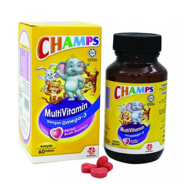 Champs Multivitamin with Omega-3 Chewable Tablet (Fruity) 60s
