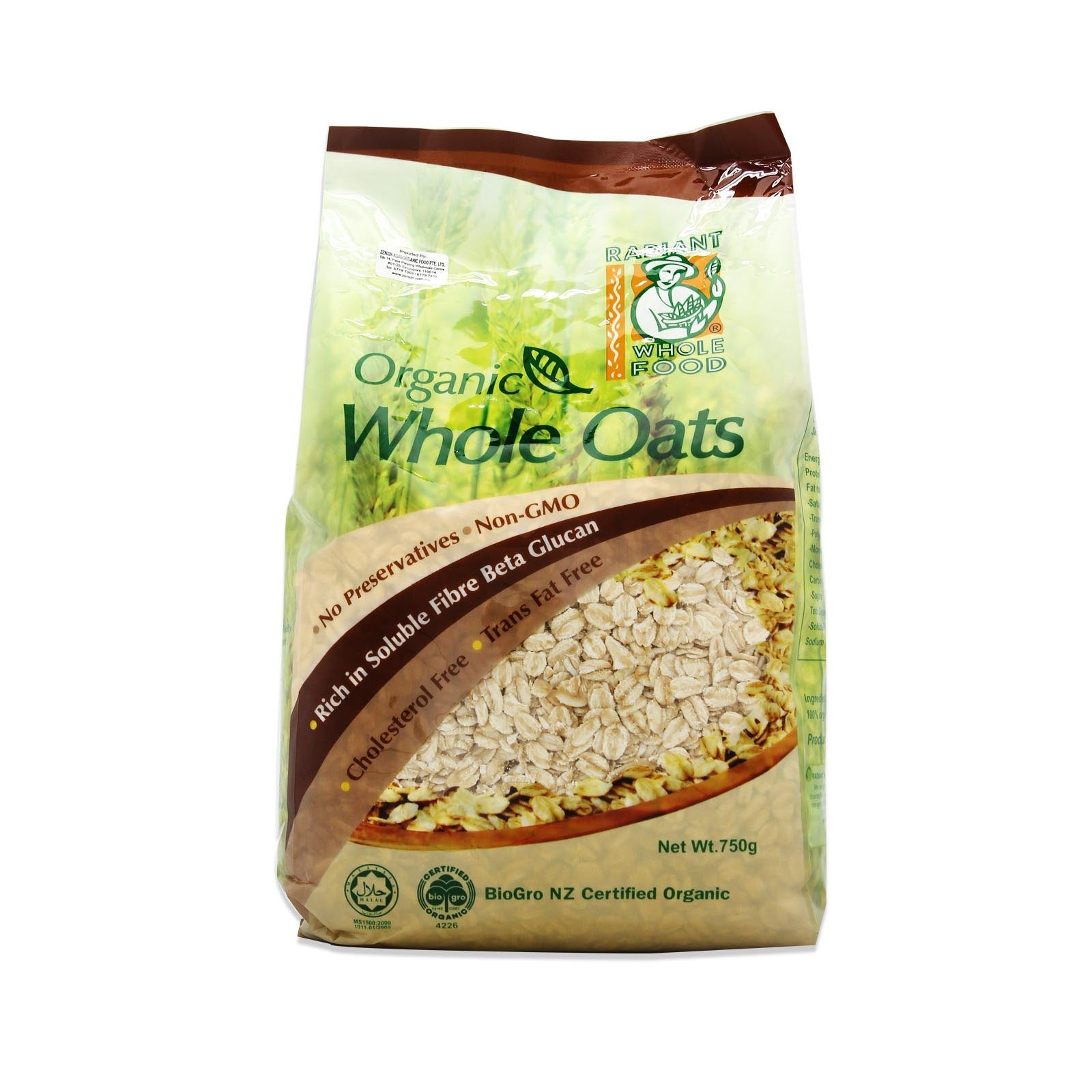 Radiant Whole Food Organic Whole Oats