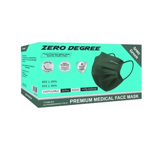 Zero Degree 4Ply Premium Medical Face Mask Adult 50s